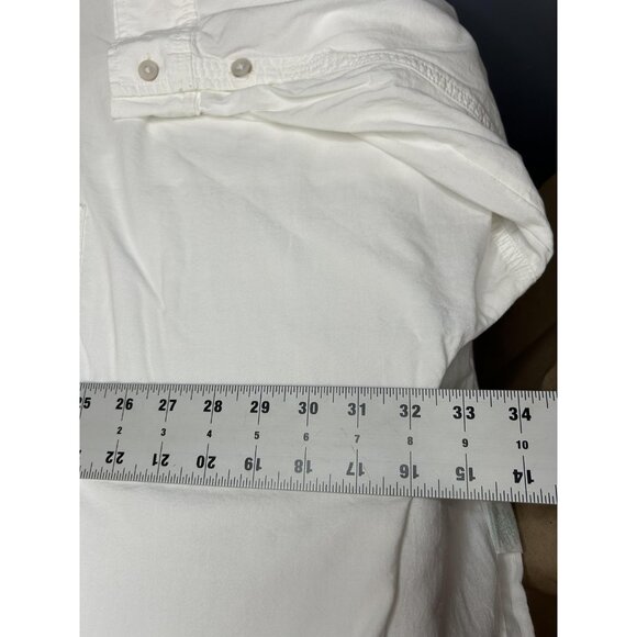 American Eagle Shirt Womens L White Oversized Fit Boyfriend Button Long Sleeve - Picture 12 of 16